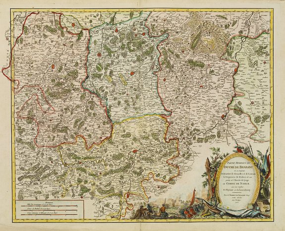 ROBERT DE VAUGONDY, G., Partie Meridion. du Duche de Brabant., antique map, old maps