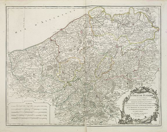 ROBERT DE VAUGONDY, G., Comté de Flandre. . ., antique map, old maps