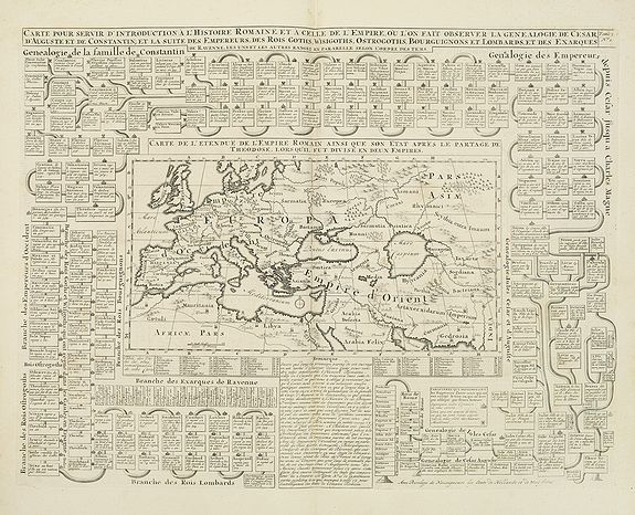 CHATELAIN, H., Carte pour servir d'introduction à l'histoire romaine . . ., antique map, old maps