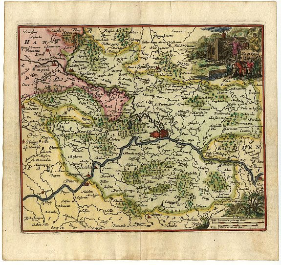 PEETERS,J., Namurci, antique map, old maps