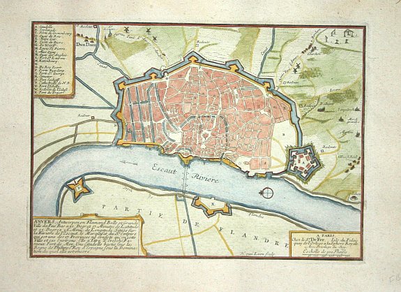 FER, N de, Anvers, antique map, old maps