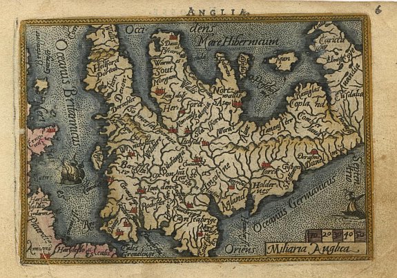 ORTELIUS,A., Anglia, antique map, old maps