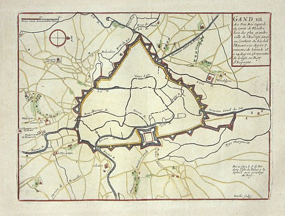 FER, N de, Gand, antique map, old maps