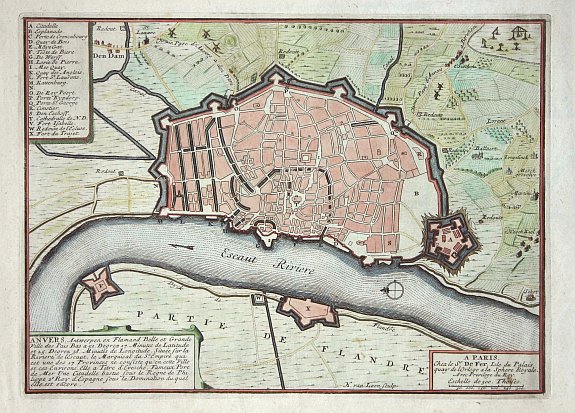 FER, N de, Anvers, antique map, old maps
