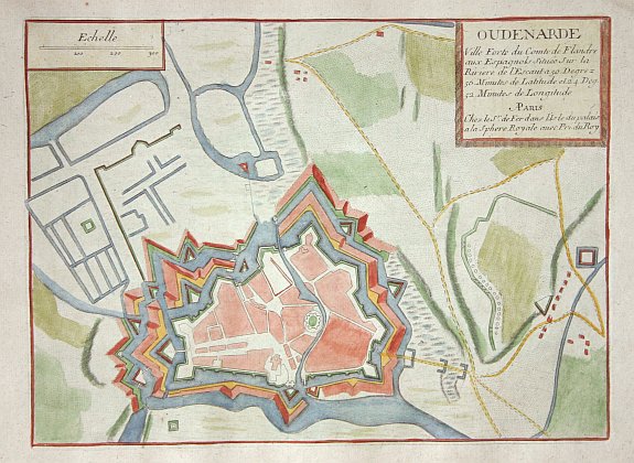 FER, N de, Oudenarde, antique map, old maps