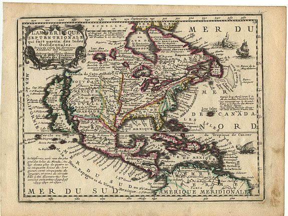 CHIQUET,j., L'Amerique Septentrionale qui fait partie des Indes Occidentales.., antique map, old maps