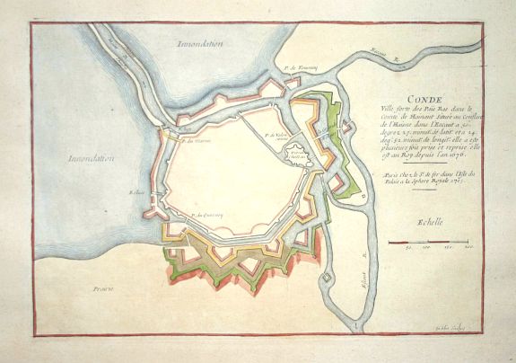 FER, N de, Conde, antique map, old maps