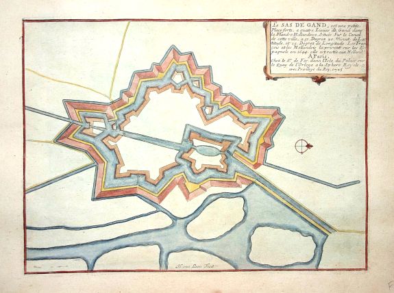 FER, N de, Sas de Gand, antique map, old maps