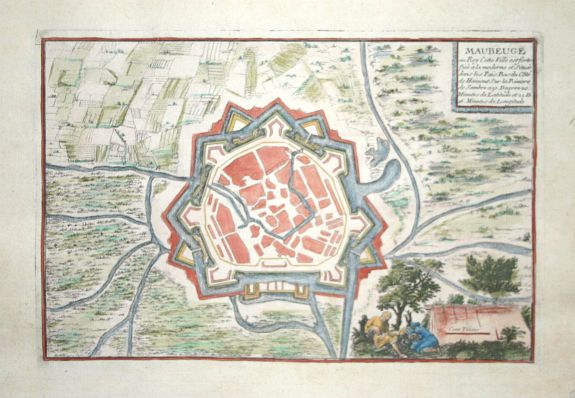 FER, N de, Maubeuge, antique map, old maps