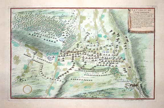 FER, N de, Le Combat de Steenkerke, antique map, old maps