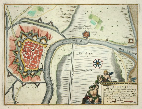 FER, N de, Nieuport, antique map, old maps