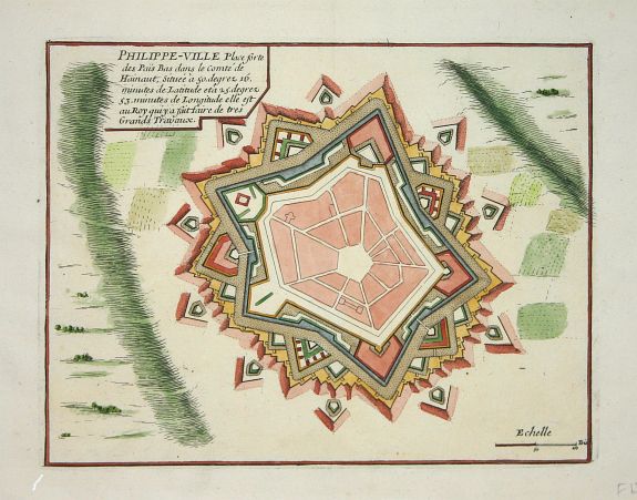 FER, N de, Philippe-ville., antique map, old maps