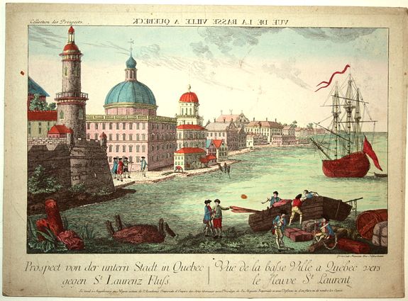 HABERMANN,F.X., Vue de la Basse Ville a Quebec vers le Fleuve St. Laurent., antique map, old maps
