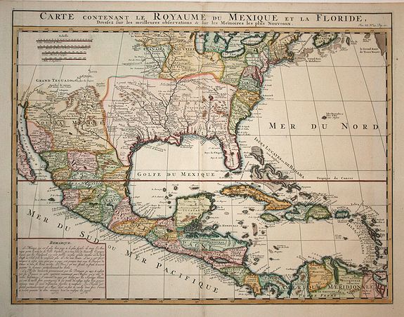 CHATELAIN, H., Carte contenant le royaume du Mexique et la Floride., antique map, old maps