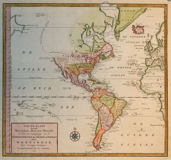 TIRION,I., Nieuwe Kaart van het Westelykste Deel der Weereld.., antique map, old maps