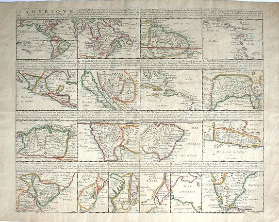 DUVAL,P., L’Amerique par P. Du Val Geographe du Roy., antique map, old maps