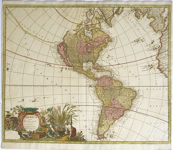 SCHENK,P./ VALK,G., America Aurea Pars Altera Mundi, antique map, old maps
