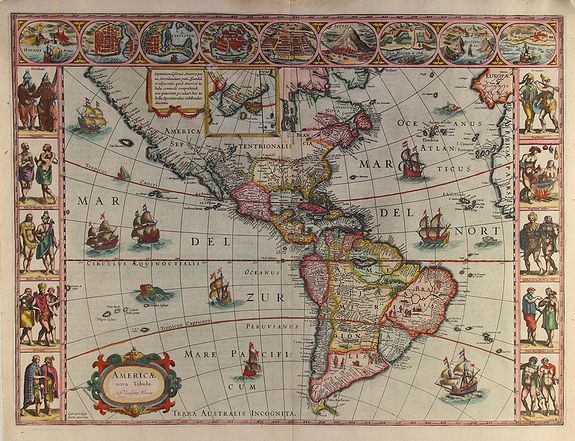 BLAEU,W., Americae nova Tabula., antique map, old maps