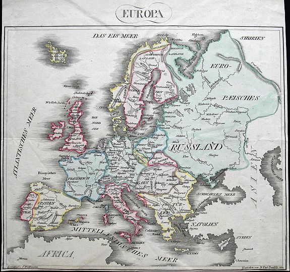 AUSFELD, J. C., Europa., antique map, old maps