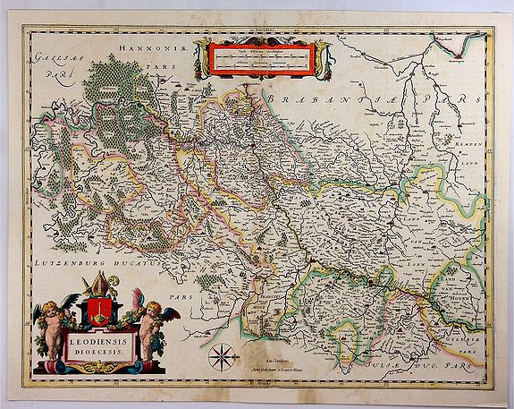 BLAEU, W., Leodiensis Dioecesis., antique map, old maps
