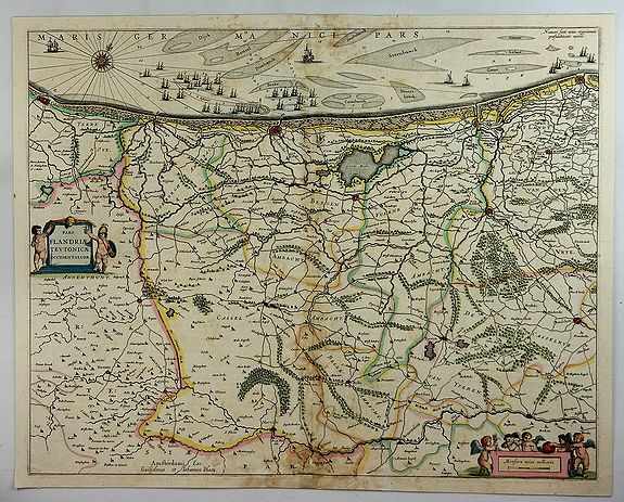 BLAEU, W., Pars Flandriae Teutonicae., antique map, old maps