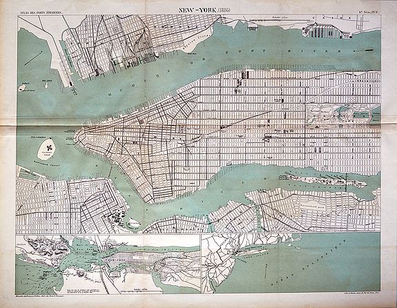 MINISTERE DES TRAVAUX PUBLICS., New-York (1886), antique map, old maps