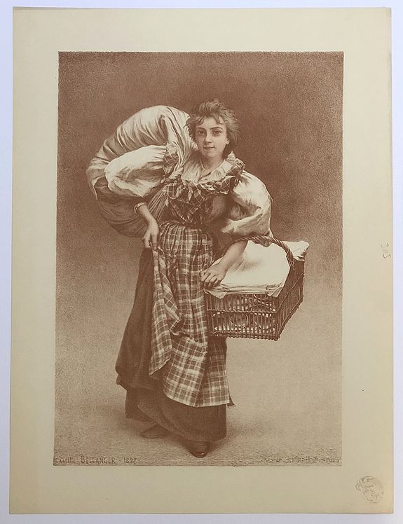 L'Estampe Moderne, Camille Bellanger - La Blanchisseuse , antique map, old maps