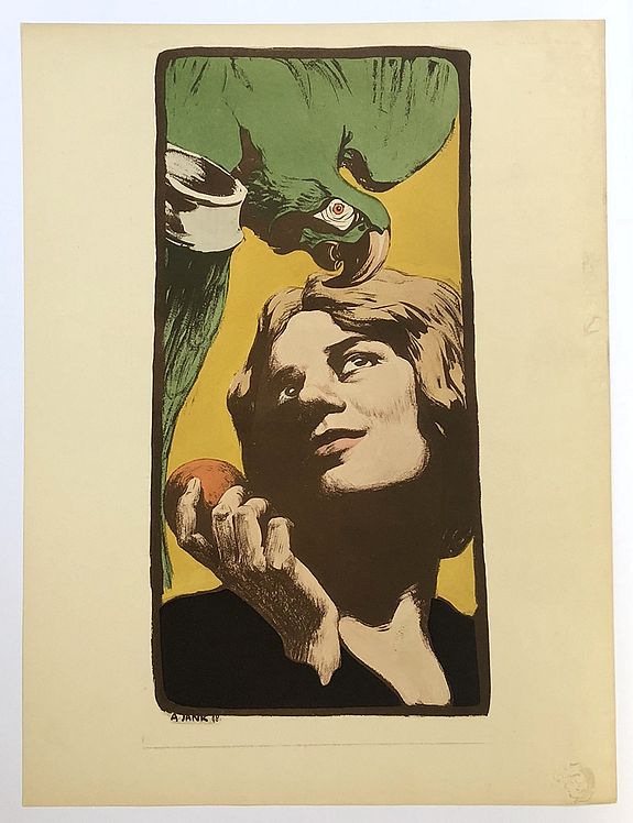 L'Estampe Moderne, Angelo Jank - La Femme au Perroquet., antique map, old maps