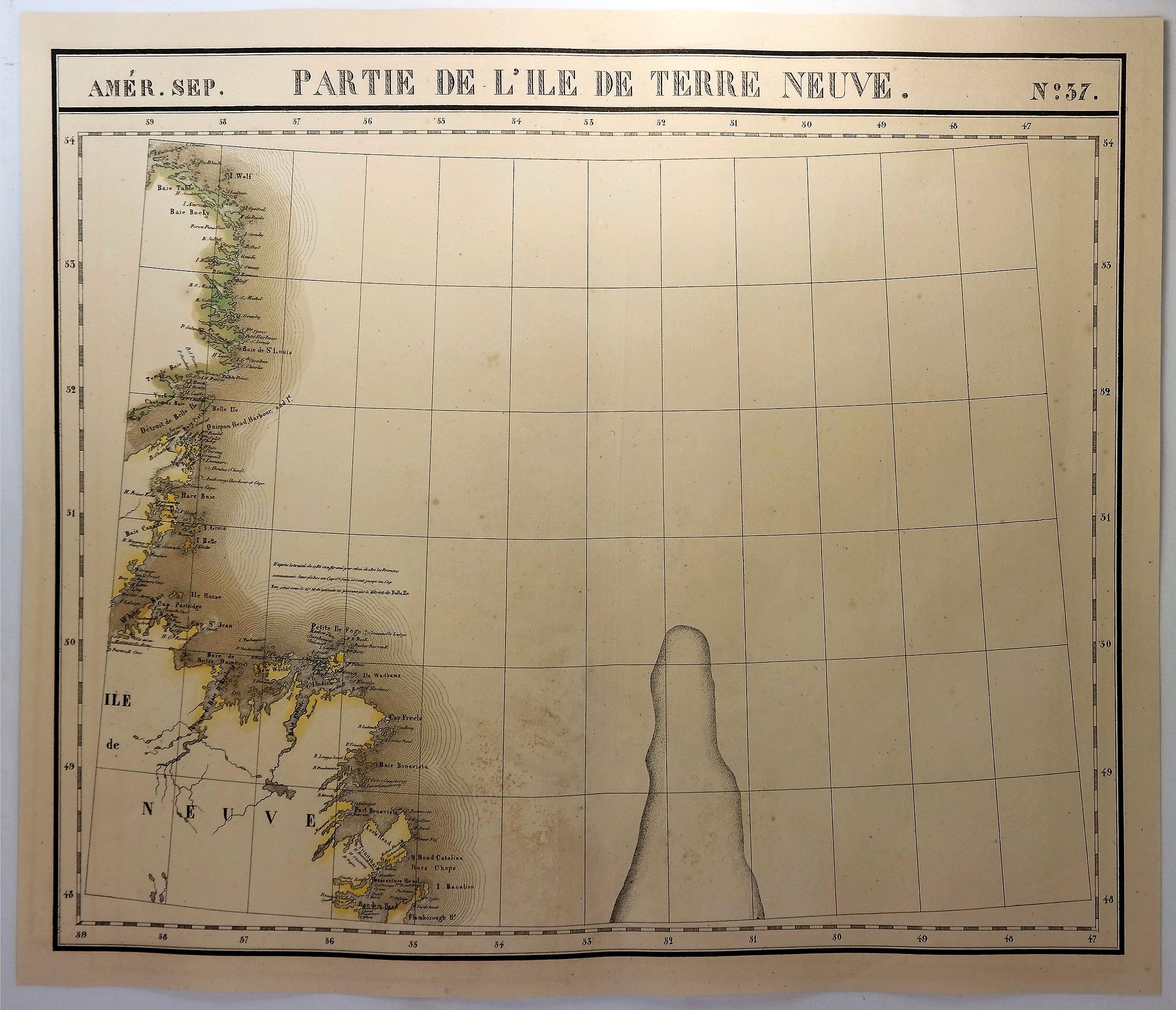 VANDERMAELEN, P., Partie de L’Ile de Terre Neuve. No. 37, antique map, old maps