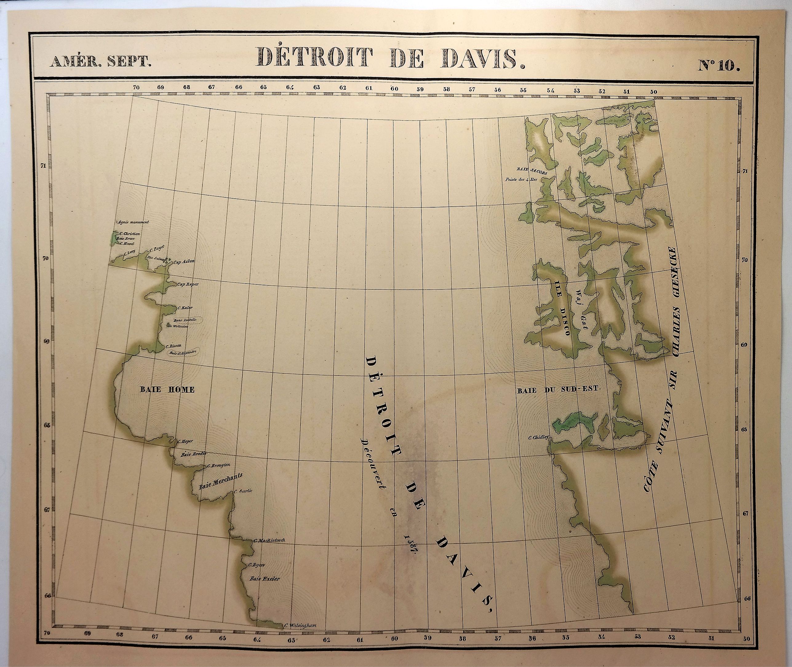 VANDERMAELEN, P., Detroit de Davis. No. 10., antique map, old maps