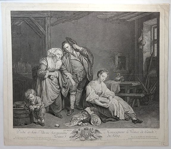 MOITTE, P., Les Oeufs Casses., antique map, old maps