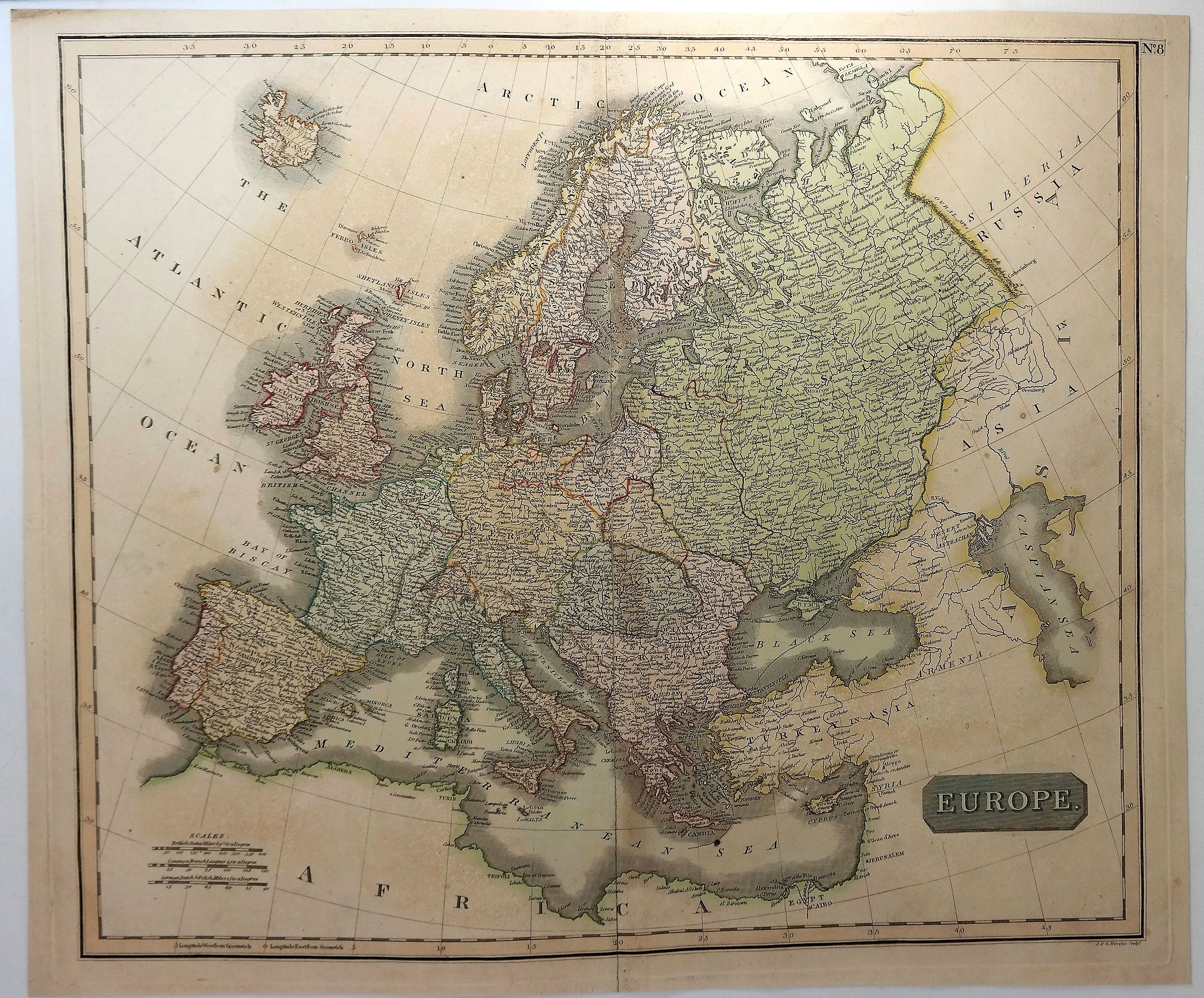 THOMSON, J., Europe., antique map, old maps