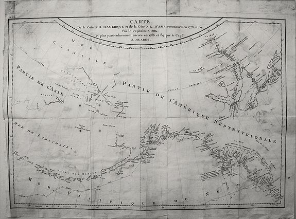 Meares, J., Carte de la Cote N.O. d'Amerique et de la Cote N. E. d'Asie. . ., antique map, old maps