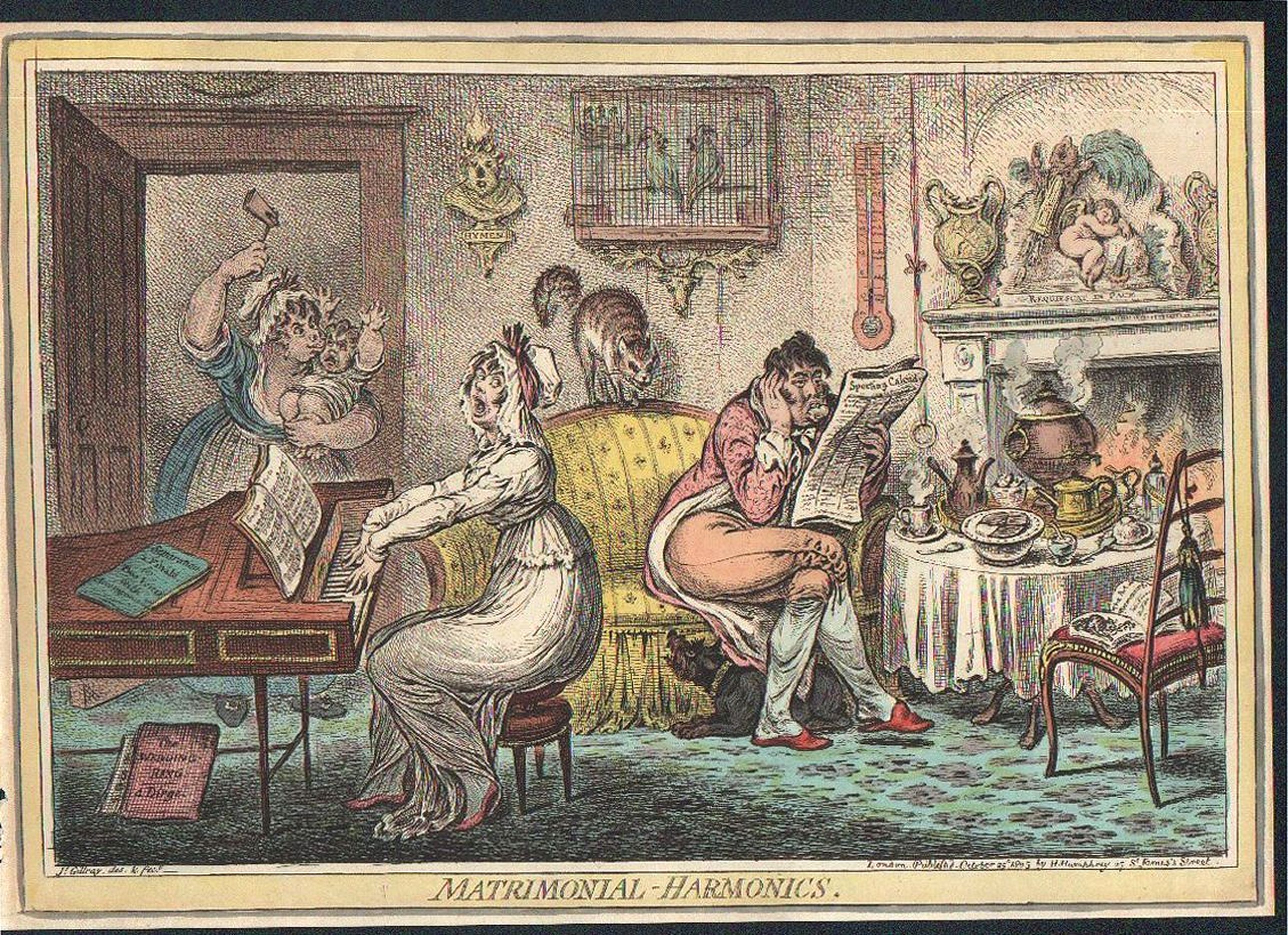 GILLRAY, James, MATRIMONIAL – HARMONICS., antique map, old maps
