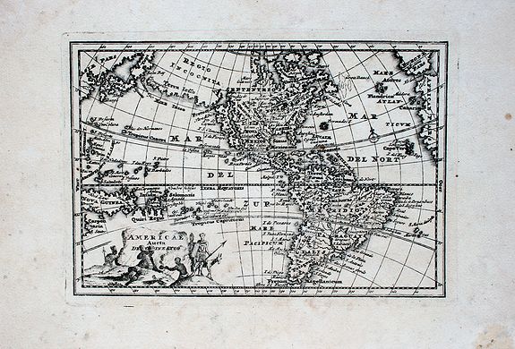 Zurner, A.F., America aucta delineatio., antique map, old maps