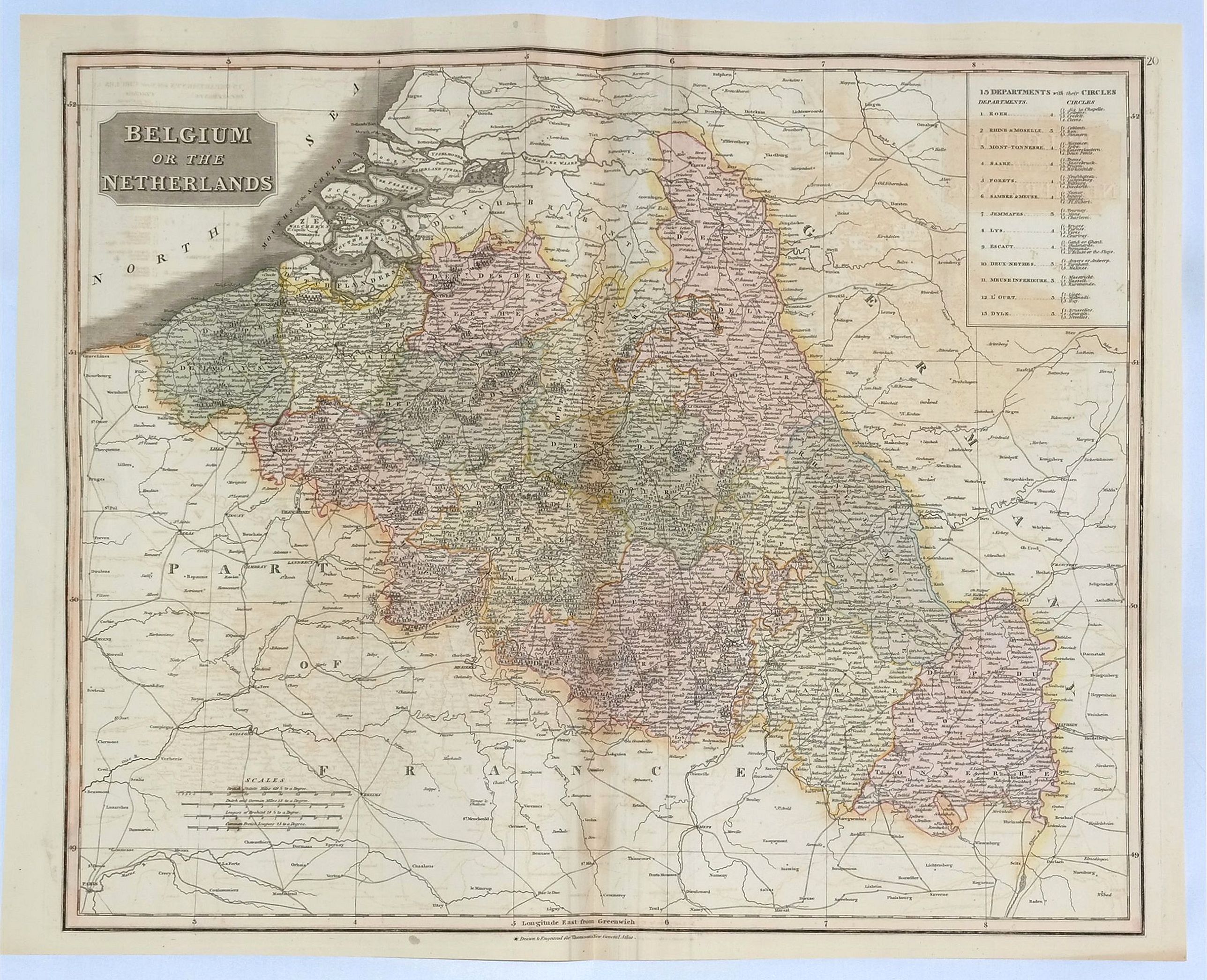 THOMSON, John., Belgium or the Netherlands., antique map, old maps