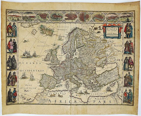 BLAEU, W., Europa recens descripta a Guilielmo Blaeuw., antique map, old maps