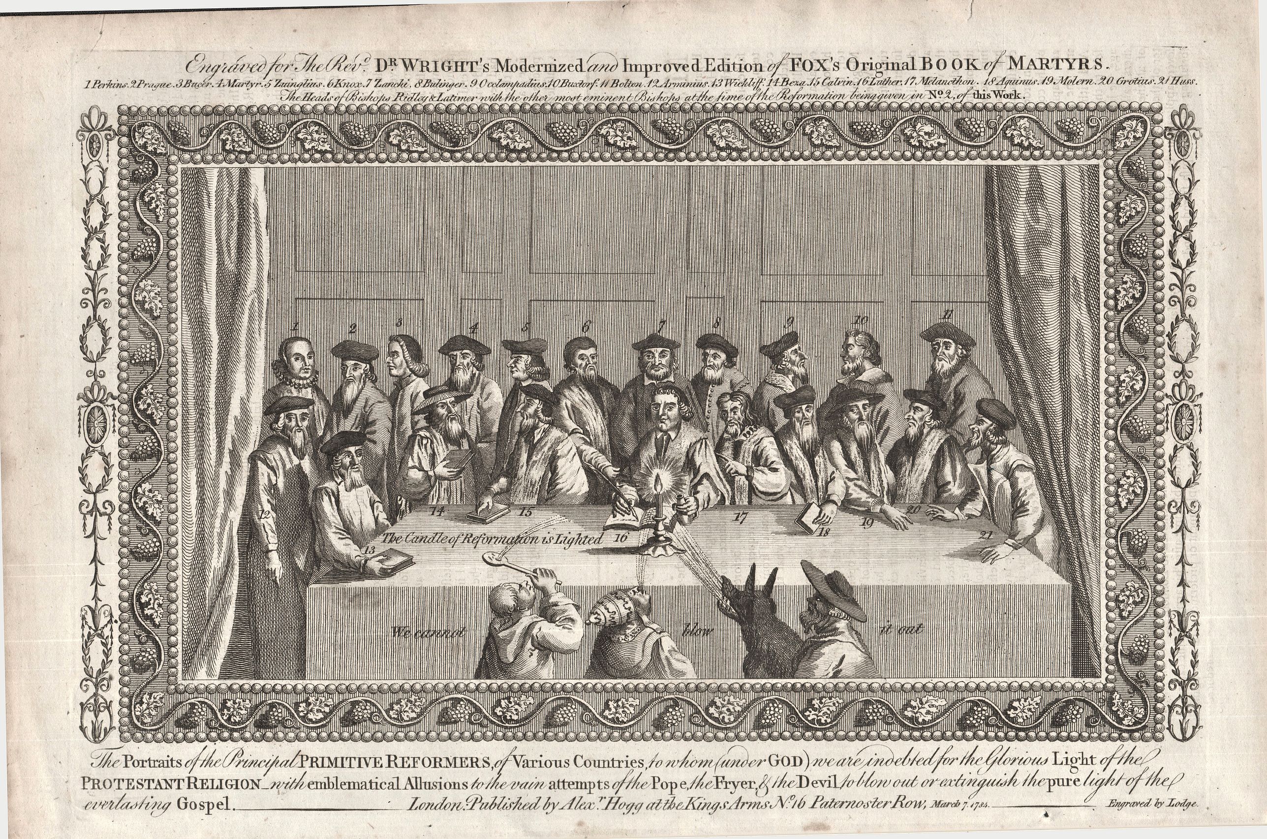 LODGE, John., The Portraits of the Principal Primitive Reformers of Various Countries, to whom (under God) we are indebted for the Glorious Light. . . , antique map, old maps