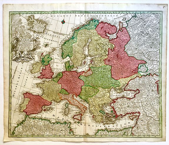 SEUTTER, M., Europa Religionis Christianae. . ., antique map, old maps
