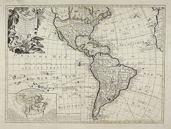 CLOUET, J.B.L. L'Abbe., Carte D'Amerique divisée en ses principaux Pays, Dressee sur les Mémoires les plus recnetes, et sur differents Voyages . . . 1774., antique map, old maps