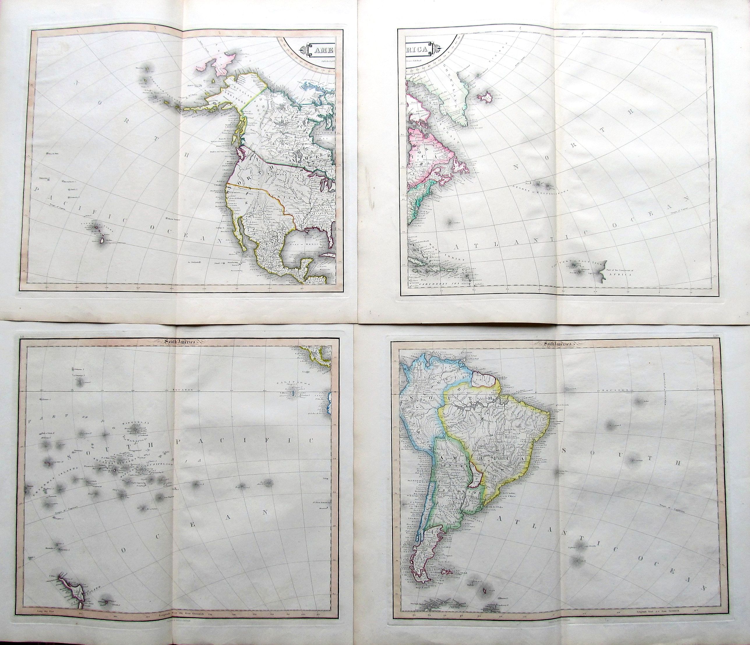 LIZARS, W. H., America., antique map, old maps