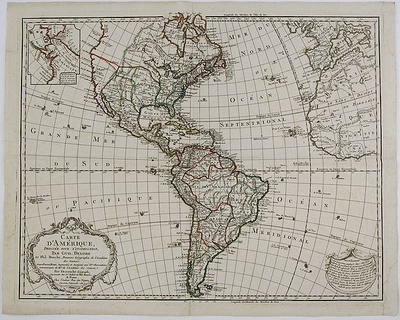 L'ISLE, G. de. / BUACHE, P. / DEZAUCHE., Carte d'Amérique, Dressée pour Instruction. . ., antique map, old maps