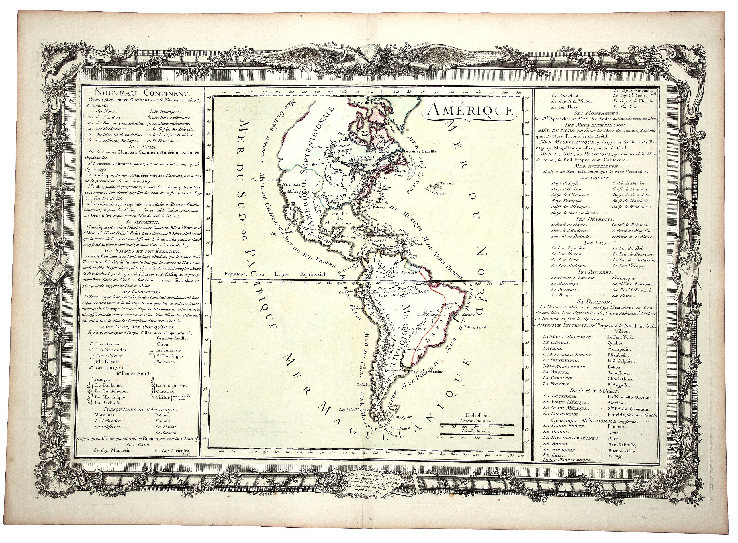 MORNAS, C., AMERIQUE., antique map, old maps