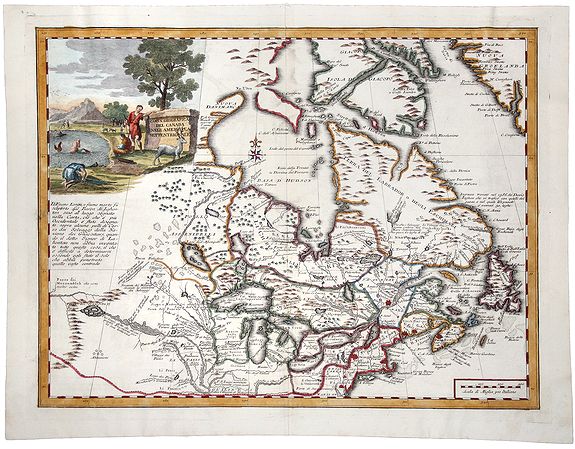 ALBRIZZI, G., CARTA GEOGRAFICA DEL CANADA. NELI: AMERICA SETTENTRIONALE., antique map, old maps