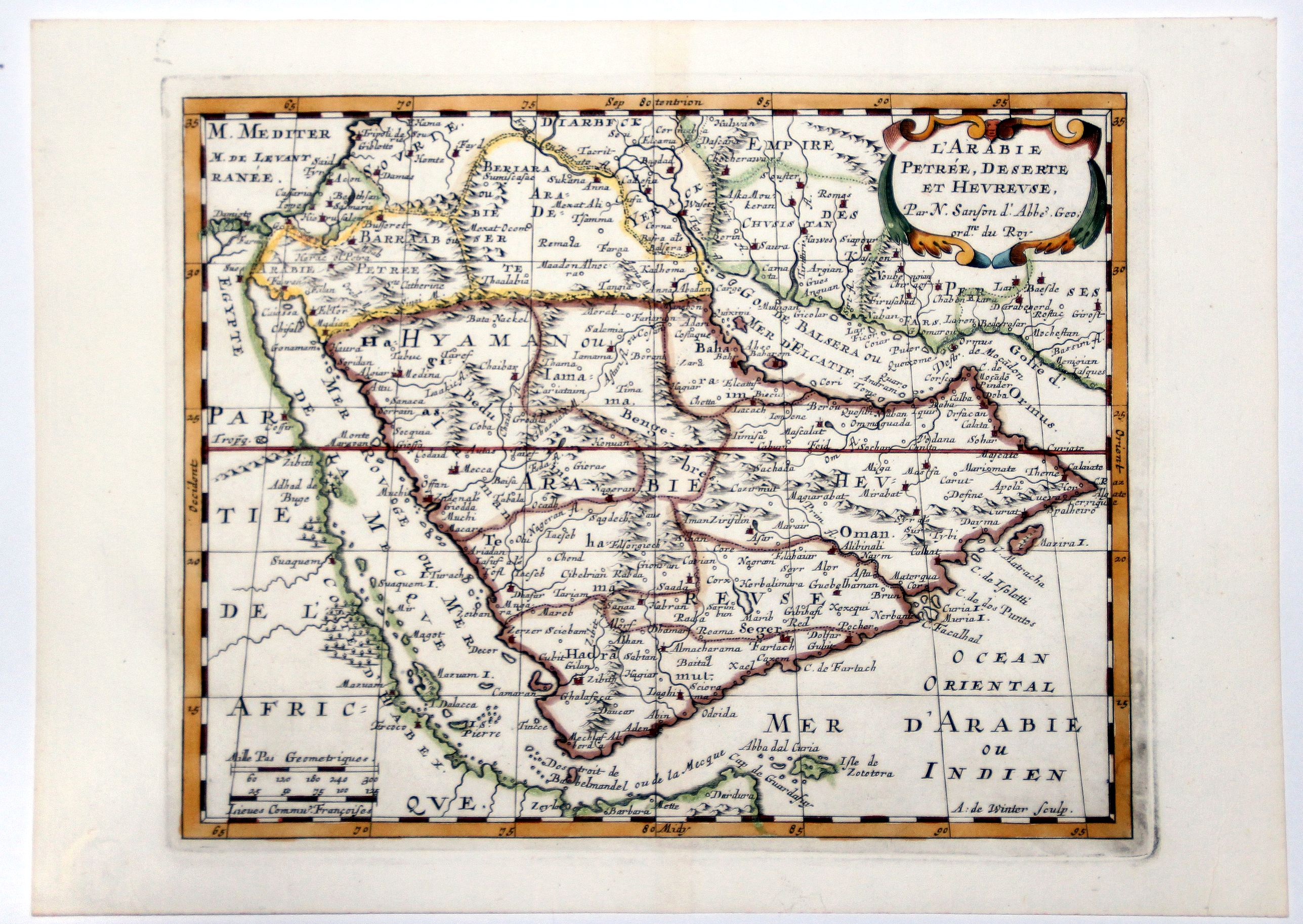 SANSON, N., L' ARABIE PETREE, DESERTE ET HEUREUSE., antique map, old maps