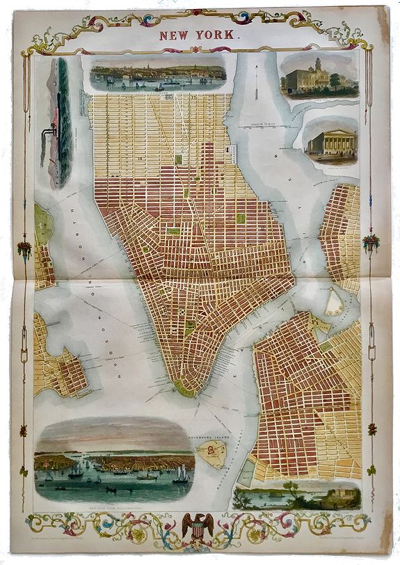 TALLIS, J., New York., antique map, old maps
