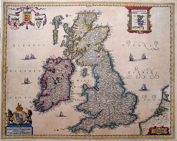 ALLARDT, H., Nieuwe en Perfeckte Caerte van Engelandt Schotlandt en Yerlandt. . ., antique map, old maps