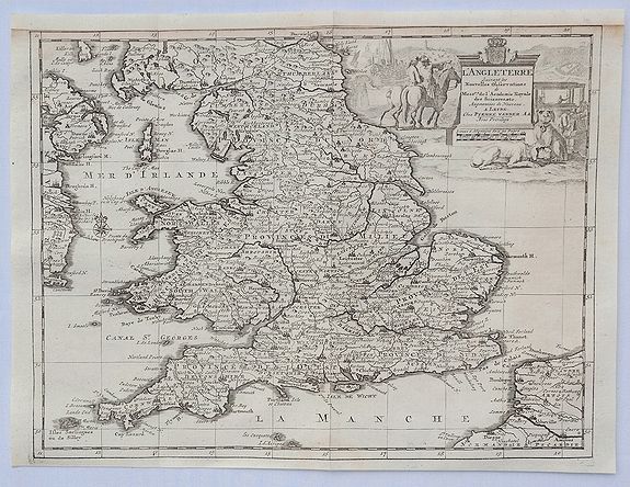 VAN DER AA, P., L’Angleterre Suivant les Nouvelles Observations. . ., antique map, old maps