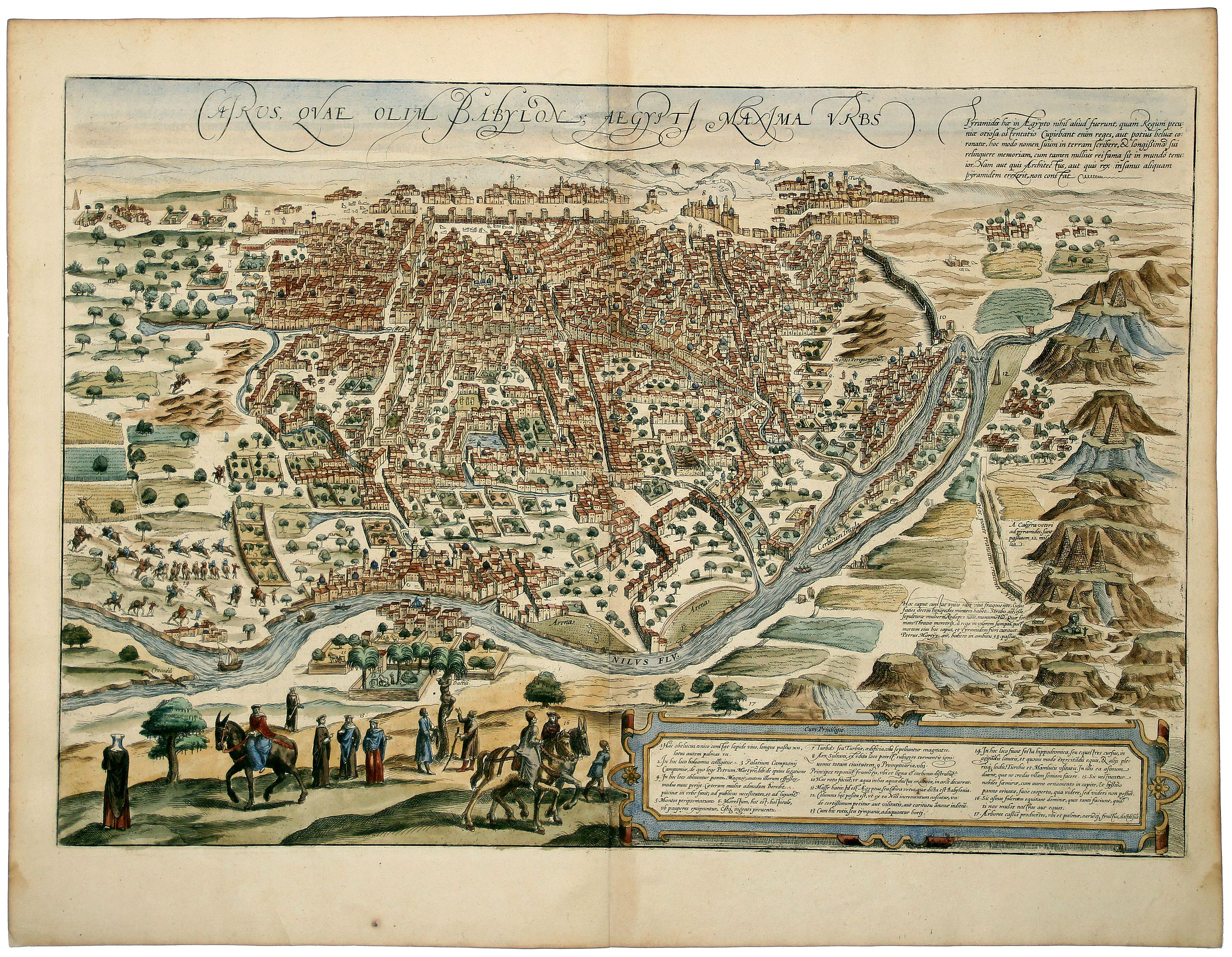 BRAUN, Georg / HOGENBERG, Frans., CAIRUS QUAE OLIM BABYLON AEGYPTI MAXIMA URBS., antique map, old maps