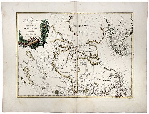 ZATTA, Antonio., La Baja D' HUDSON Terra Di Labrador e Groenlandia con Le Isole Adiacenti., antique map, old maps